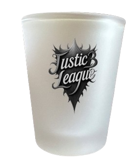 Frosted Grey Justic3 League Shot Glass