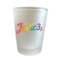 Frosted Rainbow Justic3 League Shot Glass