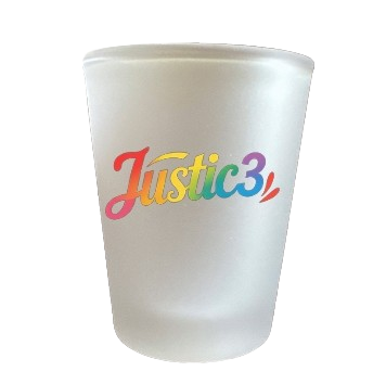 Frosted Rainbow Justic3 League Shot Glass