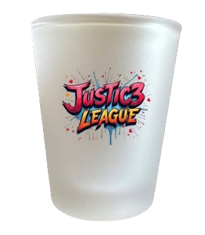 Frosted Colorful Justic3 League Shot Glass